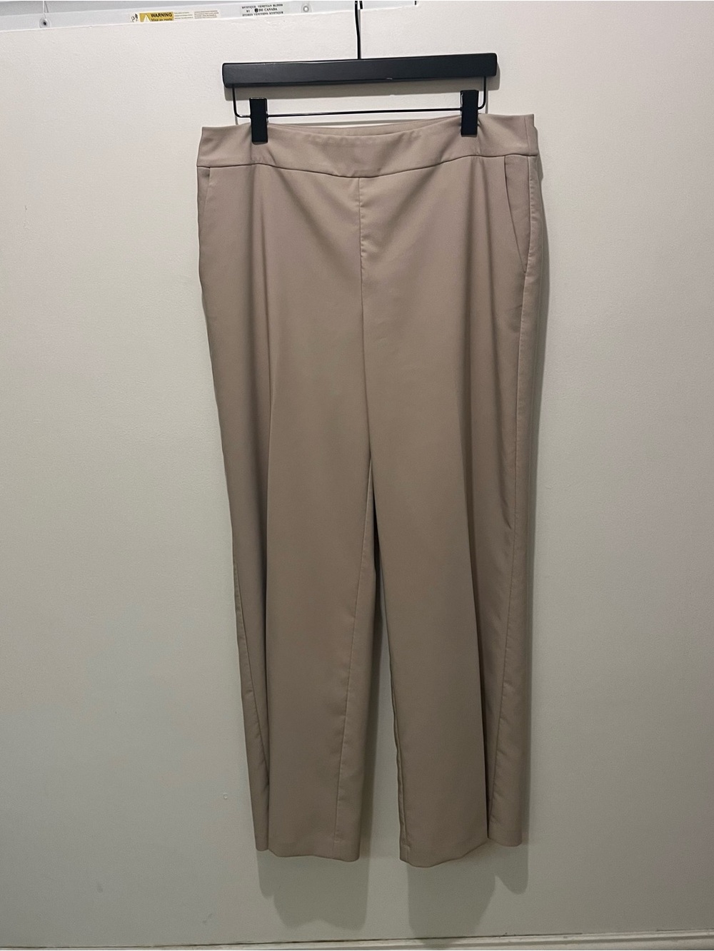 Women's Beige - Taupe Wide Leg Dress Pants - Side Pockets